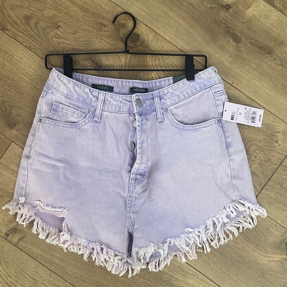 wild fable Pants - Wild Fable Pastel Lavender Frayed Hem Button-Fly Denim Shorts